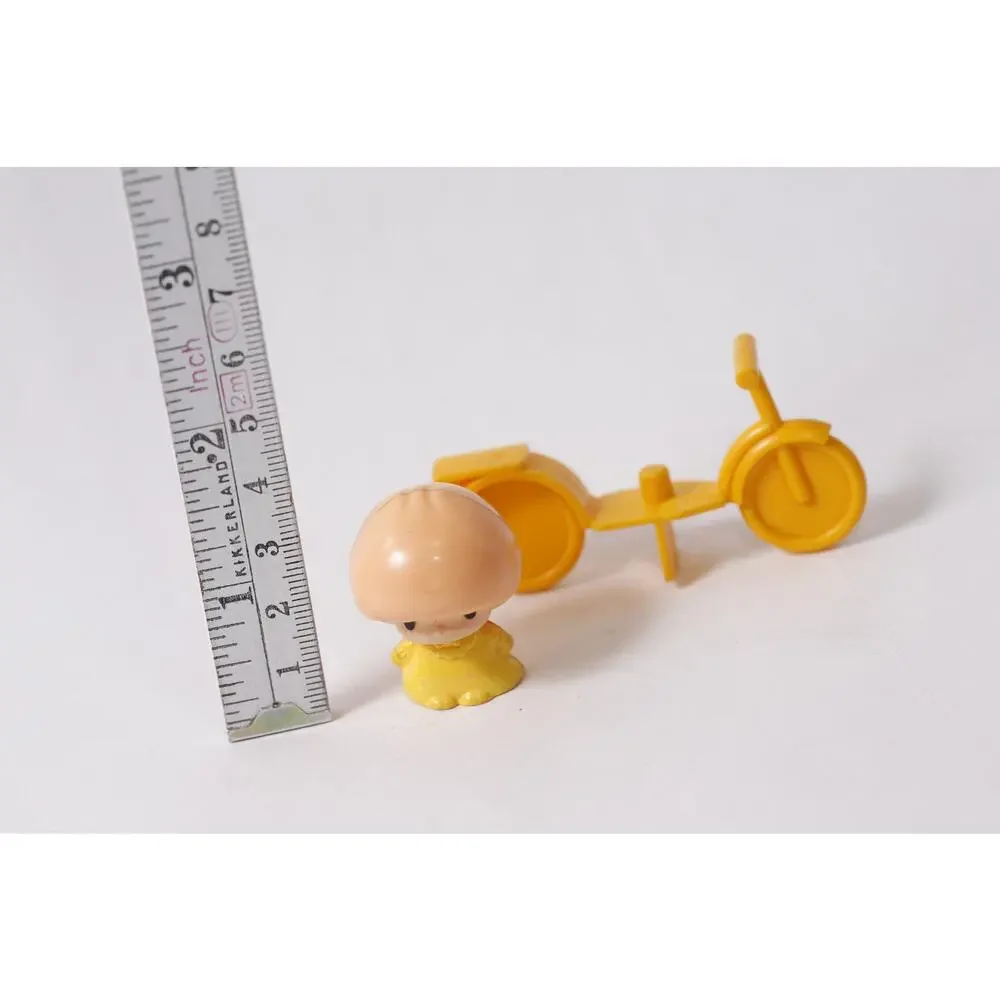 Vintage Koeda-chan Mushroom Doll w Yellow Tricycle Lucie Village ~260702-WH 1207